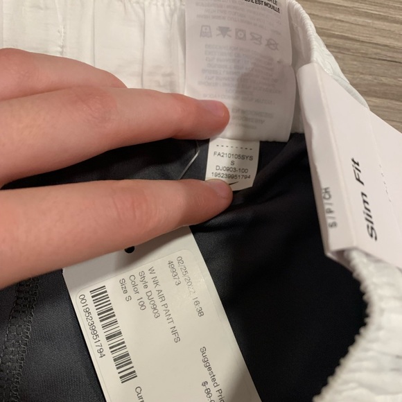 White Mesh Layer Nike Air Jogger Pants Small - Picture 5 of 8